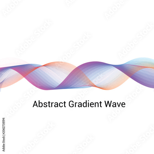 Gradient wave design on a white background abstract flowing lines