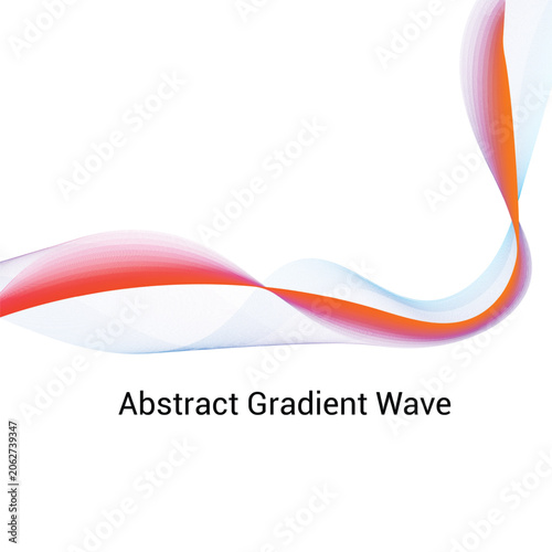 Gradient Wave Line Art On White Background