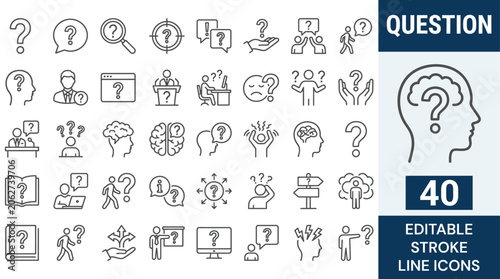 Foto Question web icons in line style