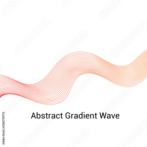 Gradient wave design on a white background abstract flowing lines