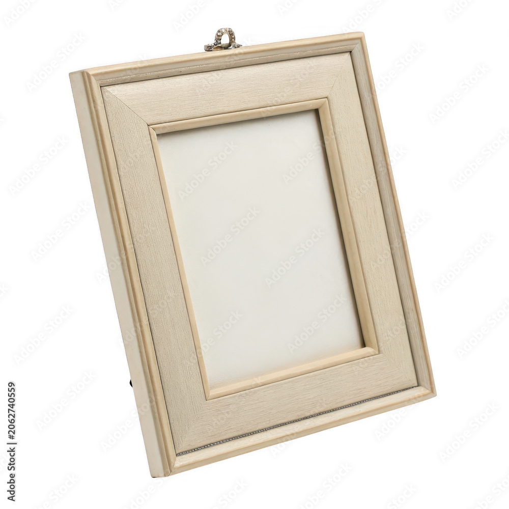 Fototapeta premium Empty wooden picture frame with decorative carving