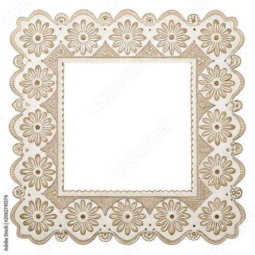Elegant decorative frame with intricate gold floral pattern