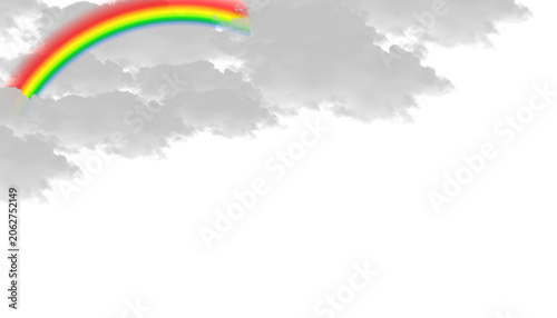 Rainbow Cloud Corner PNG Transparent Background, Colorful Sky Overlay Element, Dreamy Weather Design Asset