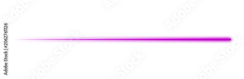 Vibrant Purple Neon Glowing Horizontal Tapered Straight Line Divider Isolated on Transparent Background