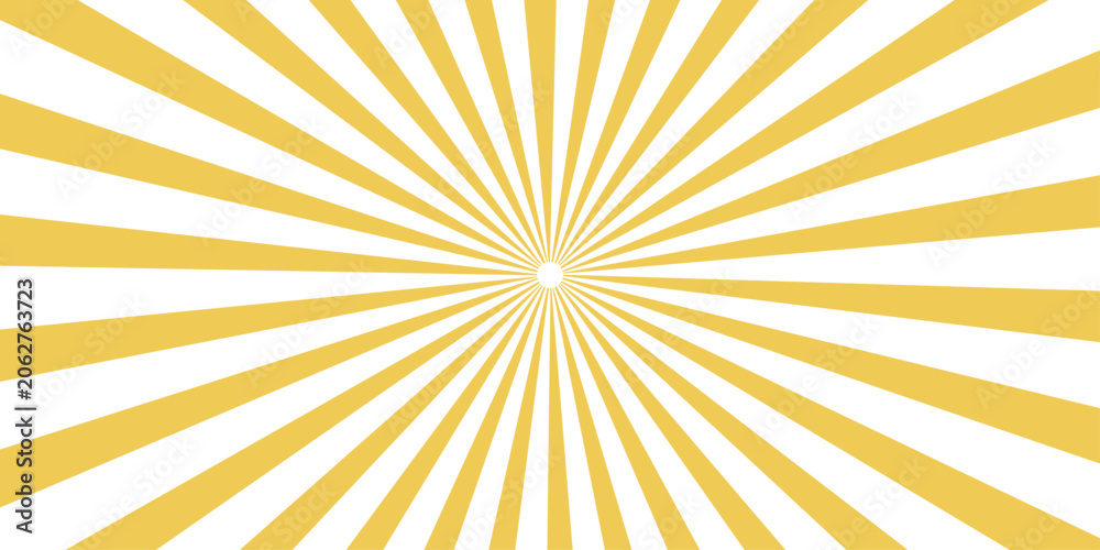 Fototapeta premium Golden Radial Sunburst Pattern : Bright Retro Geometric Rays Background Design