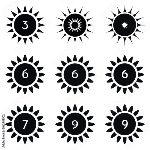 Black and white virus particles illustration