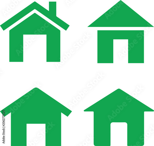 Home icon clean outline vector minimal blue line style simple house shape isolated on light background for real estate app and modern UI design