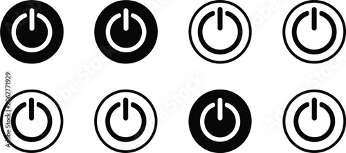 Obraz na płótnie Power button icon, on off switch symbol for user interface electronic devices mobile apps and technology control systems