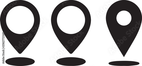 Location pin icon clean outline vector, minimal blue line style, isolated on light background for modern map and navigation UI design