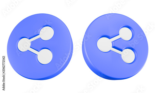 share icon 3d render circle button