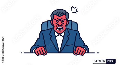 Konstfotografi Angry businessman with red face shouting at a meeting