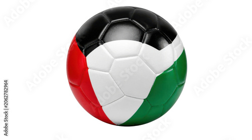 Palestinian flag soccer ball on Transparent Background