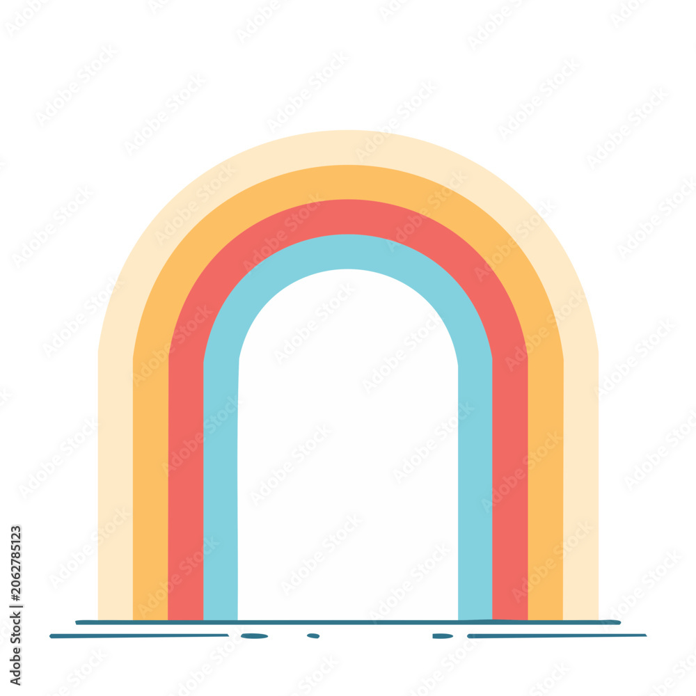 Fototapeta premium Flat rainbow arch vector illustration