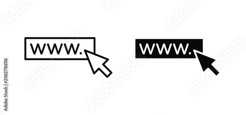 Foto Url vector icon set black filled and outlined style.