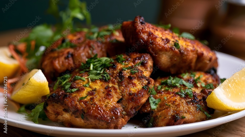 Fototapeta premium Mouth watering delicious dish beautifully lit by studio lighting radiating a comforting ambience