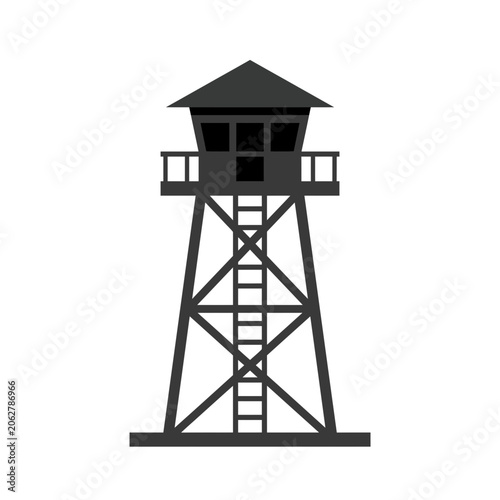 Security Guard Tower Vector Illustration