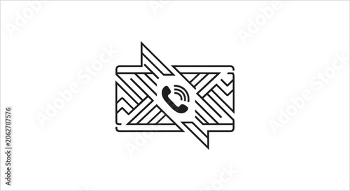 Photos Abstract Icon Representing Communication Blockage or No Contact.