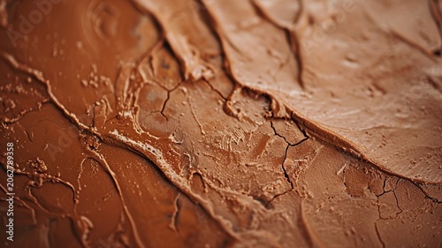 Wet terracotta clay with fingerprint press marks close up