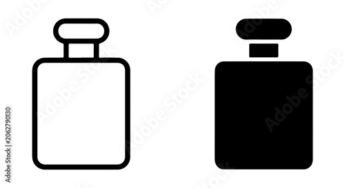 Perfume Bottle Icons, Elegant Fragrance Container Vector Set, Cosmetic Liquid Packaging Graphics