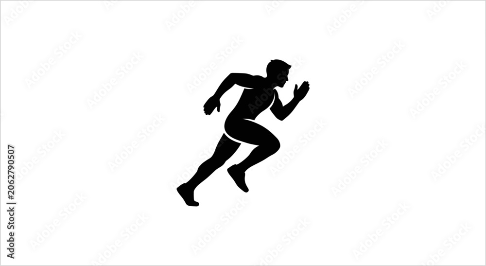 Fototapeta premium Silhouette of a runner in motion.
