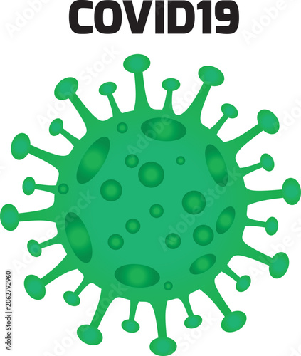 COVID-19 Coronavirus Particle Vector Illustration Isolated on White Background. 