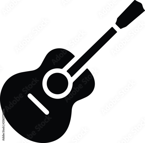 Fotografie Black acoustic guitar icon