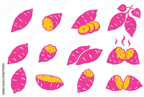 Sweet Potato vector logo Isolated on white background.	