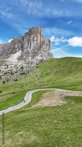Vertical Aerial Drone View of the Italian Dolomites – Alpine Peaks and Adventure Landscape