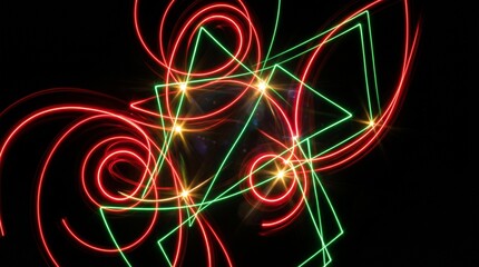 Neon Pan-African Colors Dark Abstract Background Juneteenth Modern Black Heritage Digital Freedom