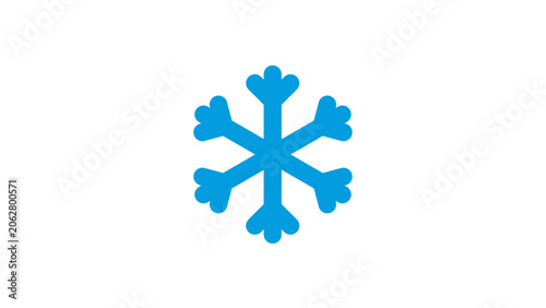 Fotografie A single blue snowflake forms in cold air