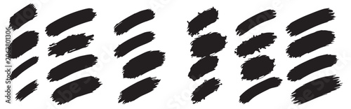 Obraz na płótnie Abstract brushstroke pattern black paint swashes and silhouette shapes