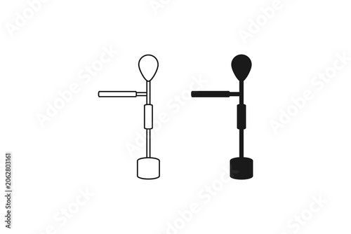 Photos boxing reflex punching bag with spinning bar stand icon for defense and reaction