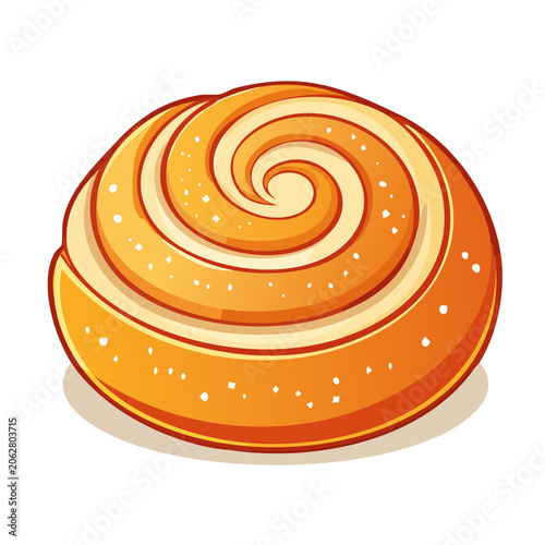 Orange and yellow spiral pattern on white background