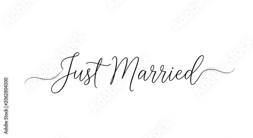 Elegant Just Married Calligraphy Text Design.