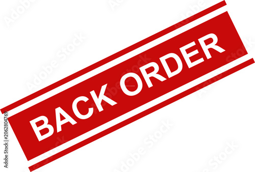 Foto Back order red circular stamp with stars