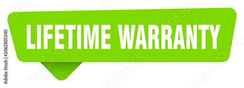 Obraz na płótnie lifetime warranty green sign isolated on transpatent background