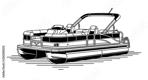 Modern pontoon boat for lake recreation and leisure