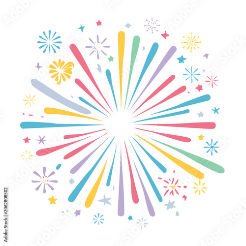 Colorful geometric abstract pattern with rays