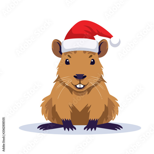 Cute cartoon bear holding red umbrella