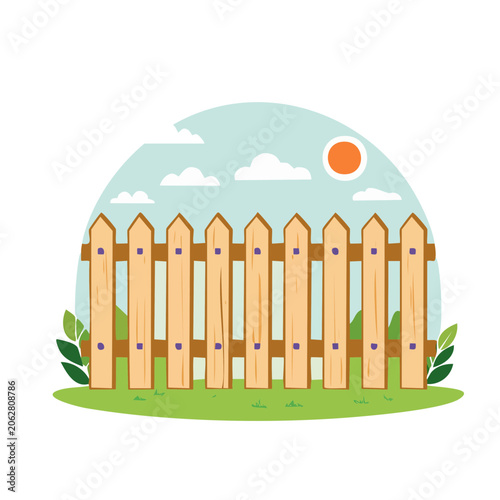 Flat design toy house with sun and palm tree