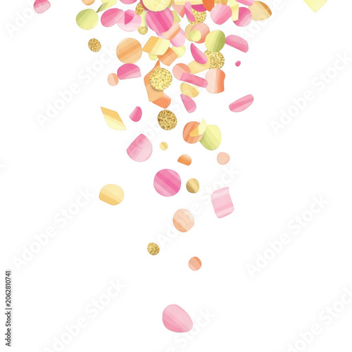 Colorful flower petals falling gently isolated on transparent background