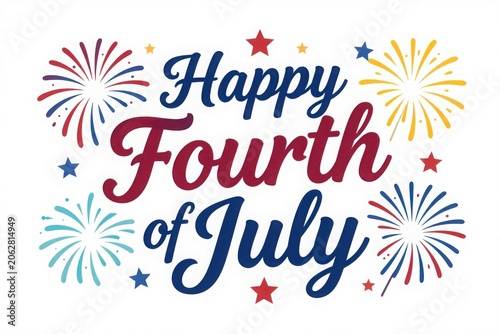 Happy fourth of july celebration fireworks greeting
