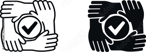 Approved Collaboration Square Icon