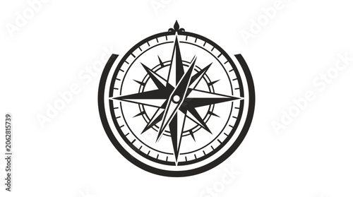 Foto Compass Rose Icon on White Background - Navigation, Direction, Travel
