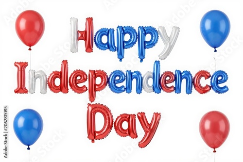 Happy independence day balloon letters celebration