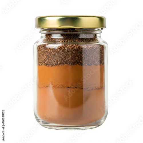 Jar of homemade honey with golden lid