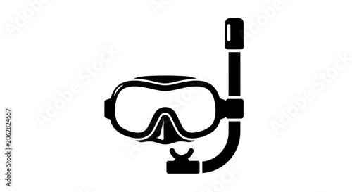 Black snorkeling mask and tube.