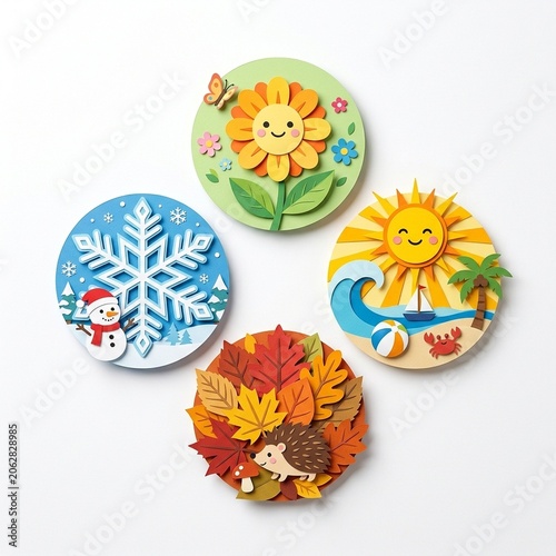 Cute Weather Icons for Kids Clipart Variation G
