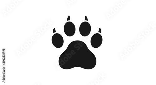 Black paw print animal footprint symbol.