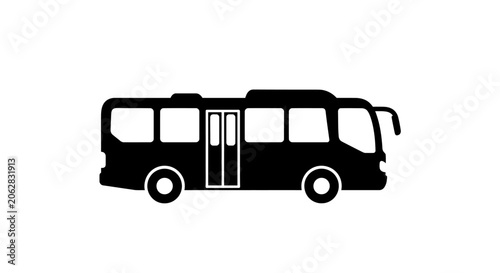 Black silhouette of a bus.
